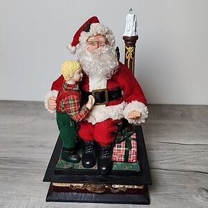 Vintage 1993 Musical Santa Boy Light Christmas List Holiday Creations Tested